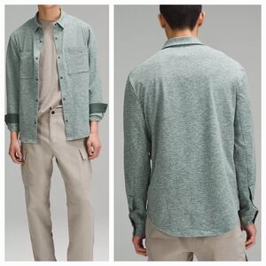 LULULEMON Rulu Button-Up Shirt Colour Heathered Dark Forest Size L